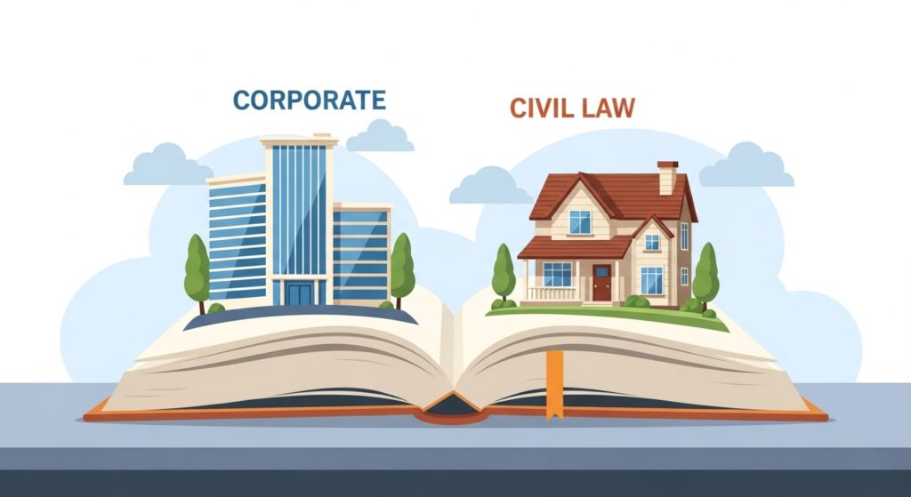 企業法務から一般民事まで幅広い経験を積む